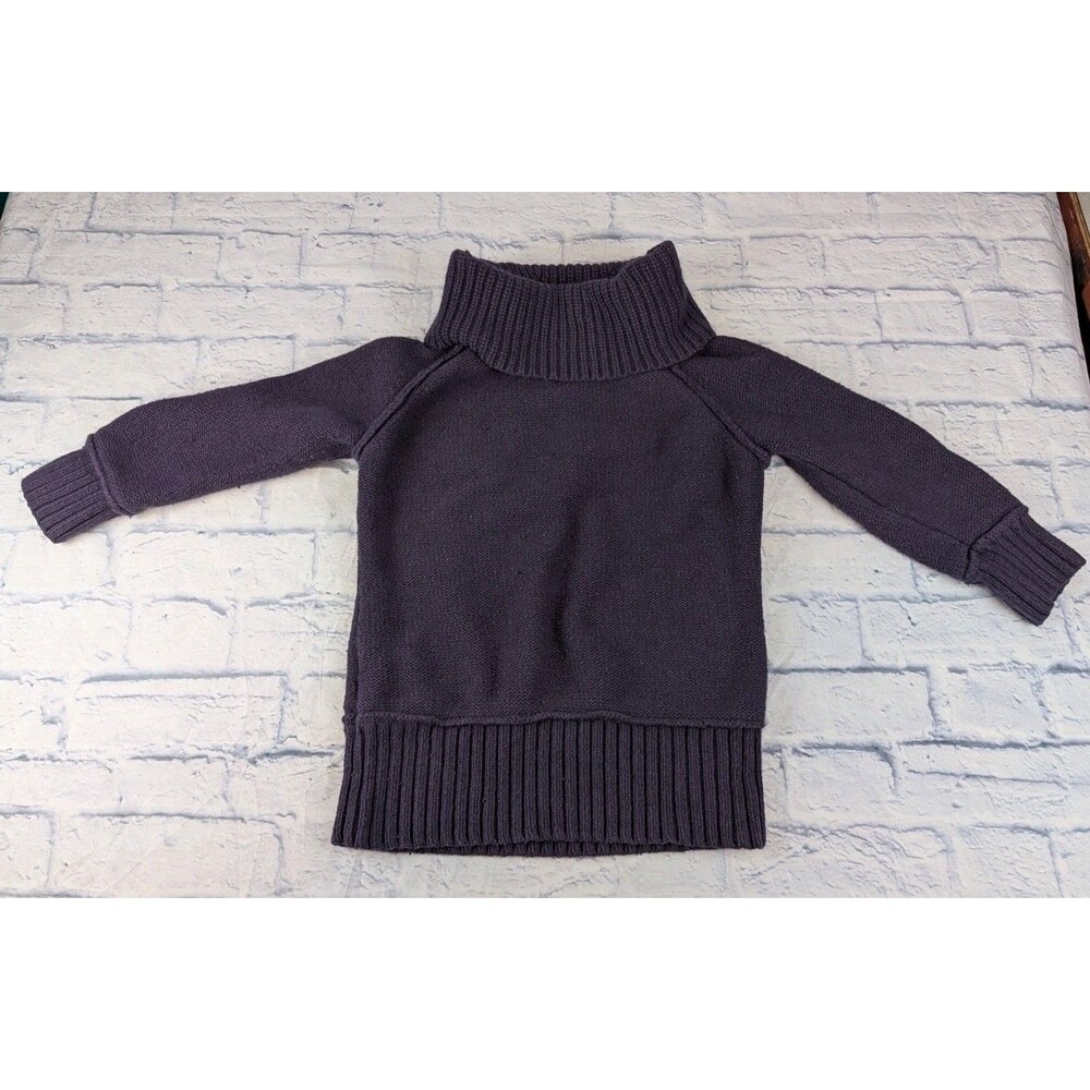 Ann Taylor LOFT Plum Chunky Knit Turtleneck Sweater Women's Size M Wool Blend